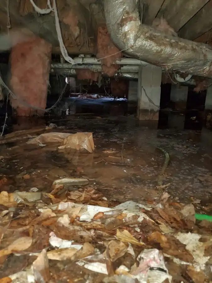 Crawl space flood assessment for Commercial Water Damage Restoration in Owasso
